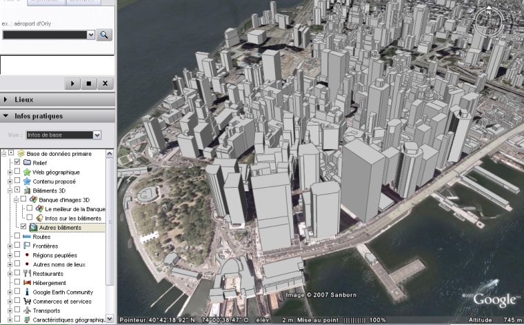 batiments 3D Manhattan google earth