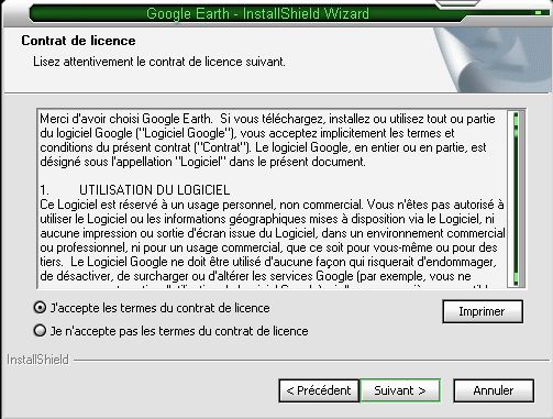 installation google earth
