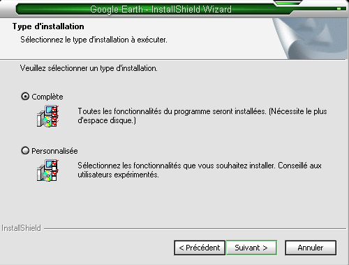 installation google earth