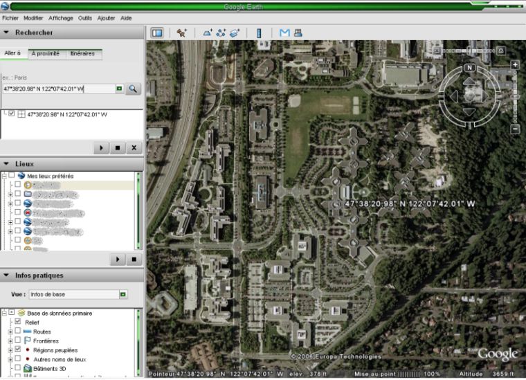 utiliser coordonnes google earth