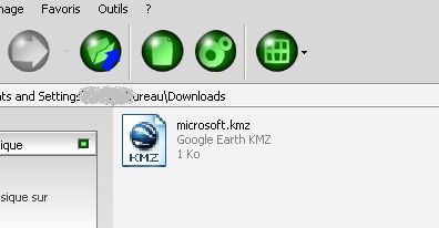 exemple, kmz de microsoft, fichier